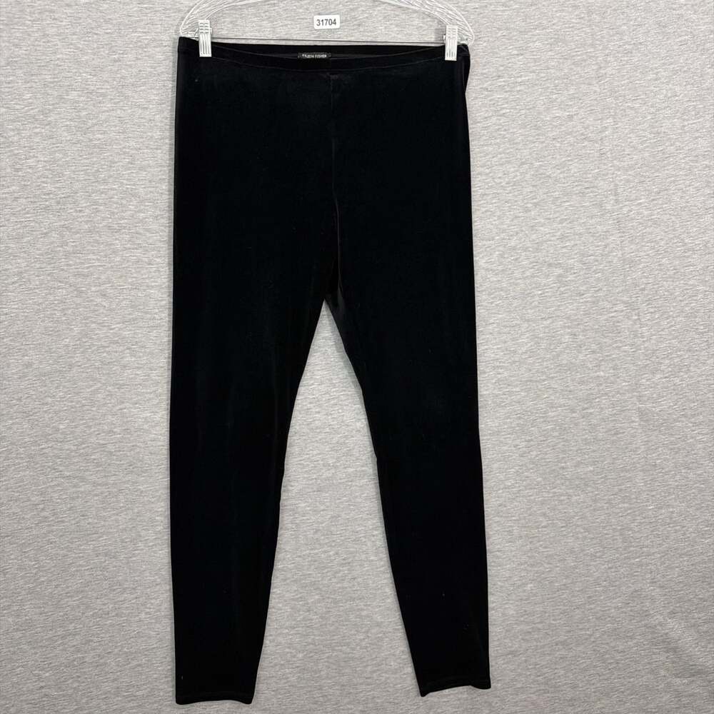 Eileen Fisher Women's Medium Black Velvet Pull On Skinny Leg Pants